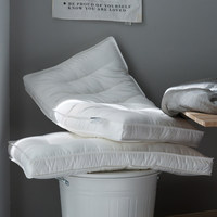 Oreiller en duvet d'oie à profil bas, soutien cervical pour soulager les douleurs au cou, enveloppe en coton 200TC, design minimaliste pour dormeurs sur le côté/le dos/le ventre