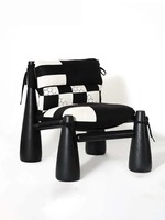 Ensemble de fauteuils relaxants en bois massif de style nordique, canapé en tissu créatif pour salon, école, atelier, extérieur, villa, appartement, salle de sport, hôpital