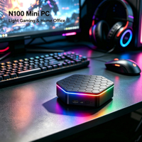 Mini PC N100 de Alto Rendimiento, DDR5 16G, M.2 SATA hasta 2T, Pantalla Dual, Mini Ordenador con Windows 10 para Estudiantes, Enchufe Europeo