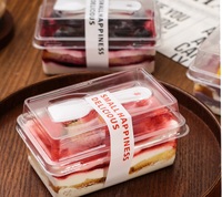 Boîte à gâteau rectangulaire en plastique avec couvercle et cuillère