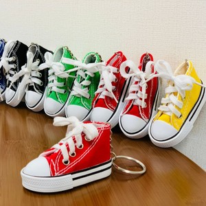 Mini Canvas Sneaker Keychain Red Black Blue Green Yellow Portable <b>Key</b> Accessories Sports Theme Zinc Alloy <b>Chain</b> - Product Image 2