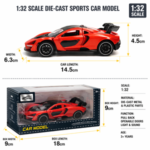 Wholesale 1/32 Scale Diecast Senna Alloy Supercar Model Scissor Doors Pull-Back <strong>Toy</strong> with Sound &amp; Light Lithium Battery - Product Image 6