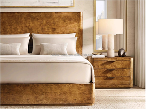 Amerikanisches Modernes Doppelbett aus Massiver Eiche mit Baumrinden-Design, Schlafzimmer-Set mit Weichbett - Product Image 6
