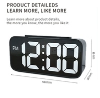Grote Led Wekker Met Bed Shaker, Luid Vibrerende Bureauklok, Dual Charger Led Digitale Bureauklok
