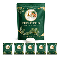 Pastilles de douche à l'eucalyptus sous marque blanche, 15 unités emballées individuellement, ensemble d'aromathérapie, vente en gros