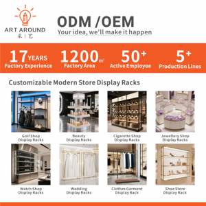 Estante de tienda moderno y personalizable, sistema de estante de exhibición de ropa, estantería de exhibición de ropa para tienda minorista - Product Image 3