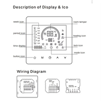Termostato Inteligente WiFi RKHK 16a para Calefacción por Suelo Radiante, Control Remoto con Aplicación Tuya, Control por Voz, Pantalla Táctil LCD