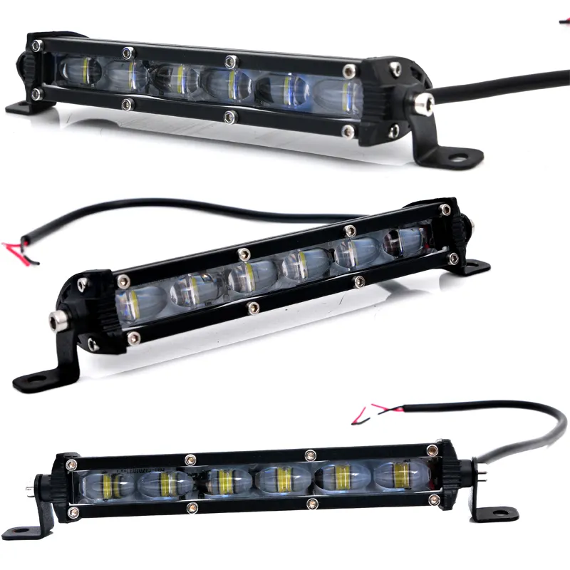 Sottile singola fila flood 6d 12v 18w off road 4x4 barra luminosa a led barra luminosa sul tetto dell'auto