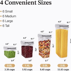 Bocal scellé multi-pièces Bocal alimentaire en plastique Bocal <span class=keywords><strong>de</strong></span> stockage Céréales céréales cuisine snack réfrigérateur boîte <span class=keywords><strong>de</strong></span> rangement - Product Image 5