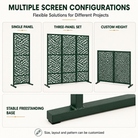 Panneau décoratif en métal découpé au laser, clôture géométrique pour l'intimité, séparateur de jardin ou d'intérieur, acier avec revêtement en poudre noir ou blanc, sur mesure
