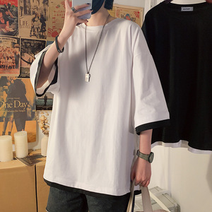 Haut tricoté personnalisable style streetwear d'été pour couple, effet deux-pièces, en <span class=keywords><strong>polyester</strong></span>/<span class=keywords><strong>coton</strong></span>, coupe oversize et col rond, avec logo personnalisé - Product Image 6