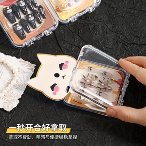 Zhuo Chao Press On Nails Cartoon Design 30 Pcs Set For Women Nail Art Storage Box With Cute Animal Patterns - Product Image 2
