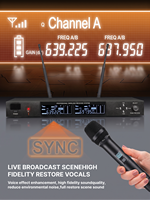 Système de microphone sans fil UHF GAW-TD100 2x480 canaux avec suppression du bruit pour smartphones, conférences, scène et karaoké