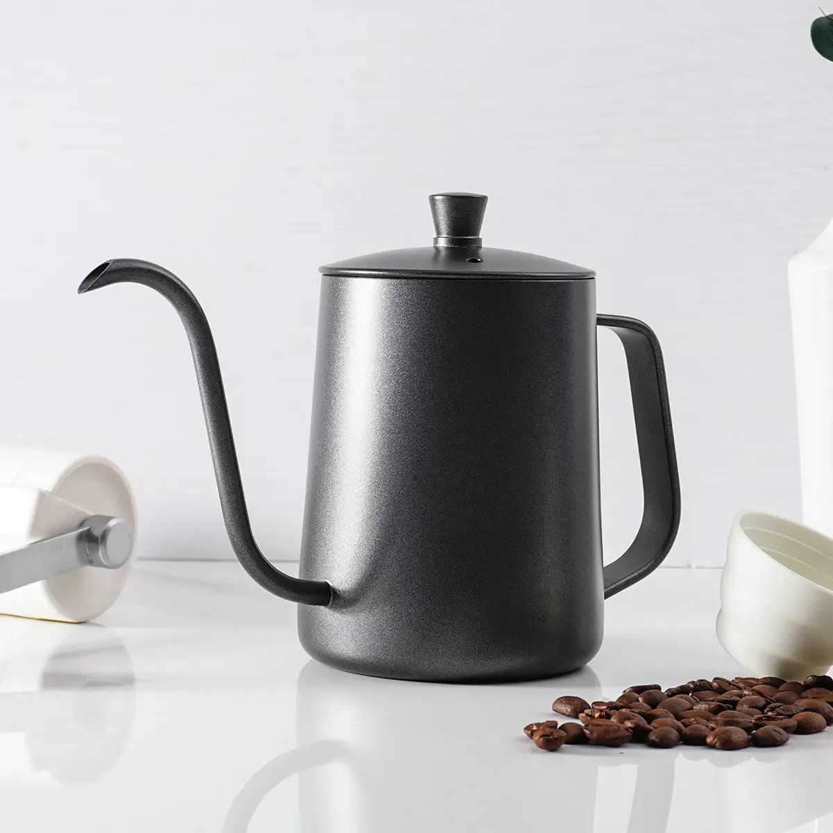 Hersteller Custom Barista Kaffee maschine Black Tea Pot Edelstahl Camping Gießen Sie über Schwanenhals Kettle Brewing Kaffeekanne