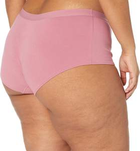 Набор из 5 трусиков-шорт из тонкого хлопка для женщин, средней посадки, повседневные, антибактериальные, однотонные, трикотажные, больших размеров - Product Image 6