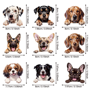 9 autocollants thermocollants en vinyle motif <span class=keywords><strong>chien</strong></span> mignon qui fait la curieuse pour T-shirts, sweats à capuche et projets DIY - Product Image 3