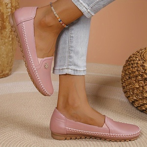 Mocasines Rosas Personalizables al por Mayor para Mujer, Zapatos Casuales Cómodos de Piel Sintética con Punta Redonda - Product Image 5