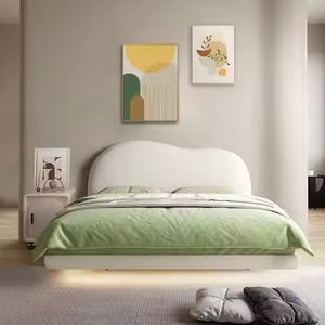 Moder Floating Loft Up-holstered Beds <span class=keywords><strong>lit</strong></span> <span class=keywords><strong>suspendu</strong></span> crème style princesse <span class=keywords><strong>lit</strong></span> usine boule ronde Led lampe <span class=keywords><strong>de</strong></span> table pour <span class=keywords><strong>chevet</strong></span> hôtel - Product Image 1