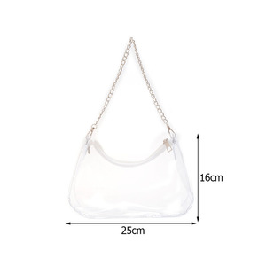Summer New Arrival: Transparent Fashionable PVC Women's Shoulder <b>Bag</b>, Korean Style Casual Solid Color Handbag - Product Image 5