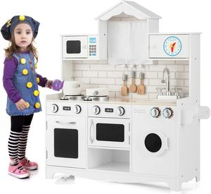 Set da Cucina per Bambini in Legno Colorato Fatto a Mano, Marca Yuyi, Gioco di Ruolo per Piccoli Chef con Logo Personalizzato - Product Image 1