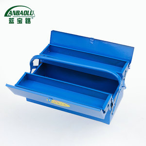 Anbaolu Boîte à outils portable à double couche, peinte en bleu, capacité de 30 l, pour usage domestique et automobile - Product Image 3