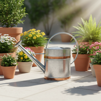 Arrosoir de jardin ovale en acier galvanisé Kimleyda 9L, écologique, avec poignée, couleur et logo personnalisables, vente en gros