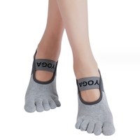 Chaussettes de yoga pour femmes en coton à cinq doigts, coupe basse, antidérapantes, avec grip, fabriquées par WUYANG FACTORY, vente en gros