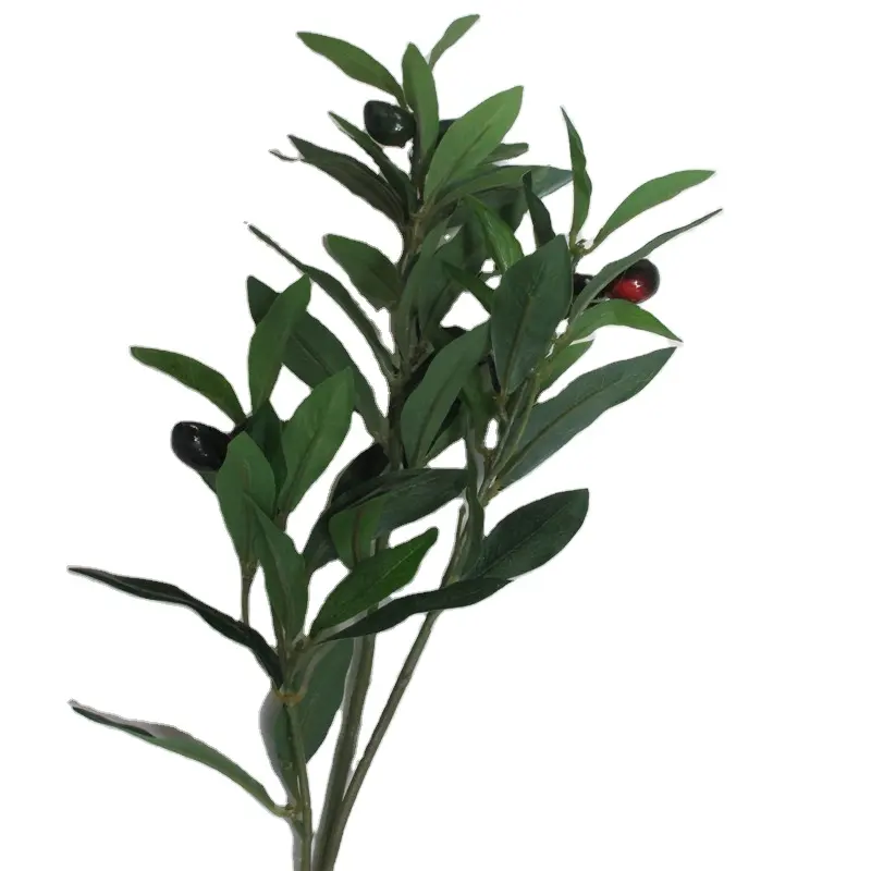Недорогая декоративная ветка из искусственных оливковых листьев