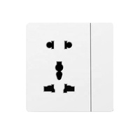 Prise murale encastrée 16A 250V type 86 à 5 broches avec interrupteur et voyant lumineux en bronze phosphoreux pour maison, hôtel, appartement
