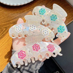 Hone nouveau Festival Style <span class=keywords><strong>cheveux</strong></span> éponge doux beau Noël <span class=keywords><strong>neige</strong></span> motif <span class=keywords><strong>cheveux</strong></span> griffe Clips - Product Image 2