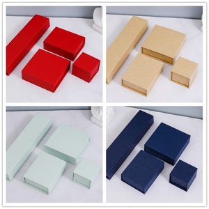 Custom Logo Rectangle Jewelry Clamshell Boxes for Rings Necklaces <b>Earrings</b> Paper Square Drawer Slide Packaging <b>Box</b> - Product Image 5