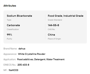 Bicarbonato de Sodio de Grado Alimenticio e Industrial 99% Mín. como Agente Fermentante y Limpiador Doméstico - Product Image 6