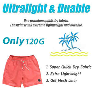 Vente en gros de shorts de bain personnalisés pour hommes, short de plage de surf avec logo imprimé, short de bain imperméable, short de bain court - Product Image 3