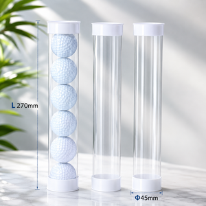 Tubes d'emballage pour balles de golf imprimés sur écran Haodi, cylindres transparents en PC avec couvercle en PE pour expositions, affaires, shopping et fournitures d'usine - Product Image 3