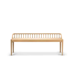 Indonesia premium wooden furniture product cane bench with ornament classic minimalist designed long chair