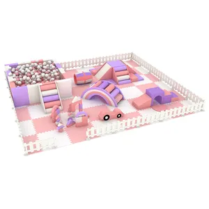 Goedkope Hoge Kwaliteit Kids Wit Pastel Foam Indoor Soft Play Apparatuur Voor Verkoop Met Bal Pit Hek Blokken Matten Klimmers