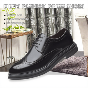 Nouvelles chaussures décontractées pour hommes en cuir PU à lacets, bout fermé, solides, printemps été, bureau, carrière, mariage - Product Image 2