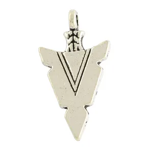 Pandahall Antique Silver Arrowhead Tibetan Style Alloy Triangle Pendants