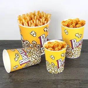 Secchio di carta contenitore per Popcorn pollo fritto bicchiere di carta da 32 once a 180 once secchi di carta di grande volume