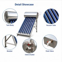 Chauffe-eau solaire en acier inoxydable micro-énergétique, haute efficacité de collecte de chaleur, économie d'énergie, petite capacité, entièrement automatique et intégré