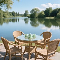 Dossier confortable tissé loisirs pour cour balcon moderne trois pièces chaise en rotin extérieur et petite Table basse ensemble