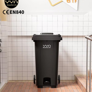 YYN OEM Poubelles en plastique 120L, conception robuste, pédale professionnelle, extérieur, logo personnalisé - Product Image 1