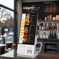 Kiosque de commande et de paiement en libre-service OEM 21,5 pouces pour restaurant, machine de point de vente (PDV) avec lecteur de carte de crédit pour café, bar, bistrot