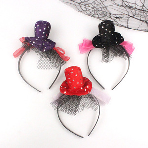 Cute <b>Sequined</b> Top Hat Headband For Women Party Hair Accessory Cloth Manual Made Winter 2021 - Product Image 1