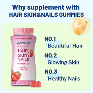 Yetişkin Kullanımı İçin Biotin İçeren Güzellik Ürünü OEM Helal Şekersiz Tırnak Cilt Büyüme Jelibon Şekerleri Saç Vitaminleri - Product Image 3