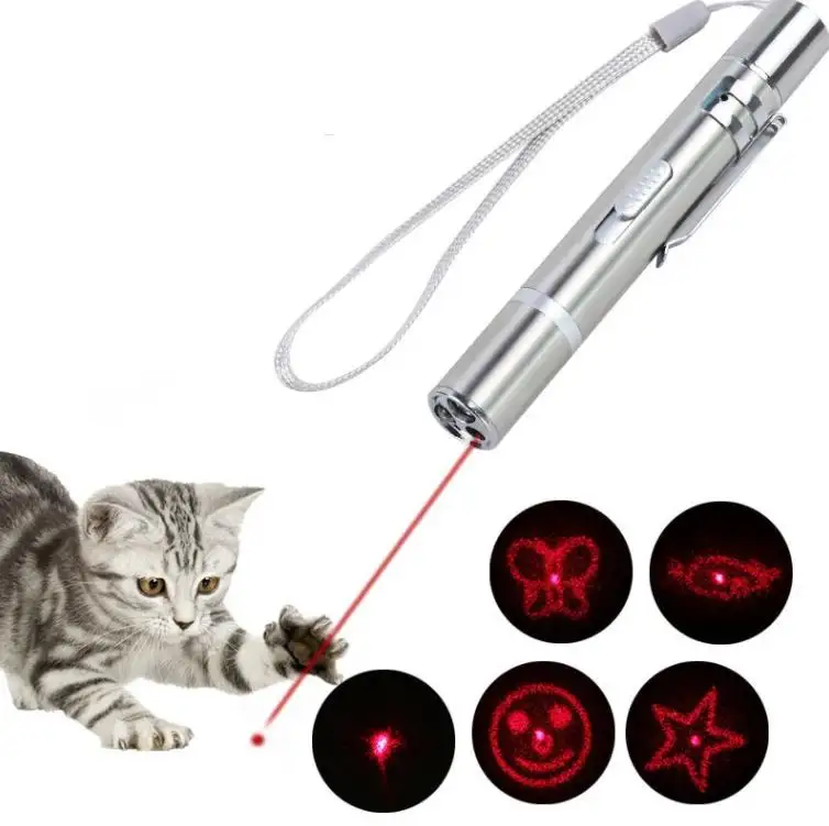 Electronic Pet Laser Pointer Cat Laser Toy USB Rechargeable Red Dot Light Cats Training Toys Chaser Stick Interactive