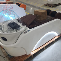 Lit de lavage capillaire électrique de luxe avec massage et chauffage pour spa capillaire