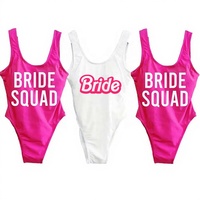 Maillot de bain une pièce LOGO Bride Squad Team Bride Party Vacation avec rembourrage amovible, maillot de bain sexy de luxe pour femmes
