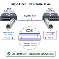 Transceiver Optique 10G CWDM BIDI SFP+ 10km Monofibre LC DDM DOM Module Réseau FTTH Industriel
