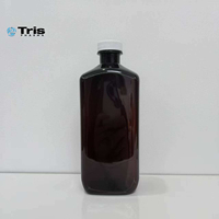 Bouteilles carrées vides en PET ambré de 16 oz avec bouchon CRC pour produits de haute technologie Actavis avec joint en aluminium